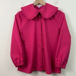 NWT Taylor Tillman Oversized Ruffle Collar Shirt Size S (Sample)
